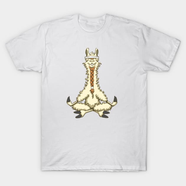 Meditating Llama T-Shirt by sketchtodigital